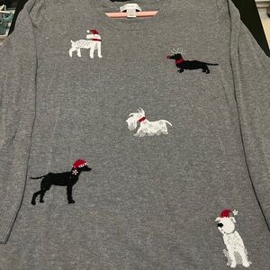 CJ Banks Gray Holiday Dog Sweater